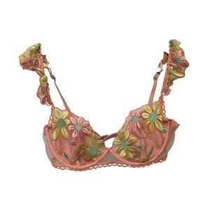 For Love And Lemons Daily Jane Embroidery Underwire Bra Floral Multicolor Sexy